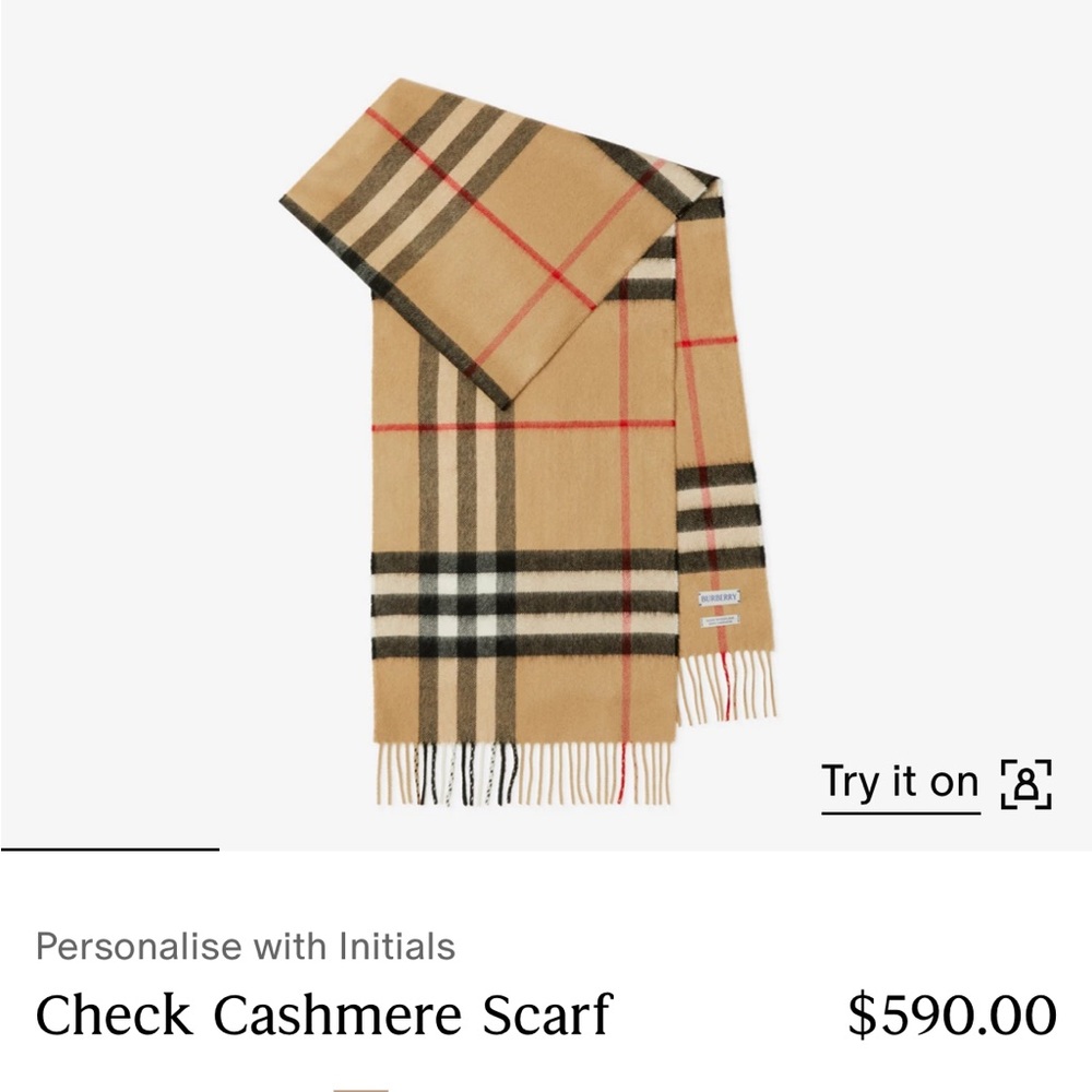 Burberry Cashmere Scarf with Iconic Check Pattern